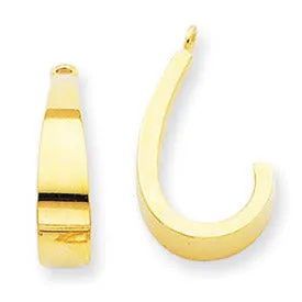 14k Yellow Gold Tapered J-Hoop Earring Jackets