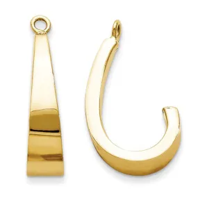 14k Yellow Gold Tapered J-Hoop Earring Jackets