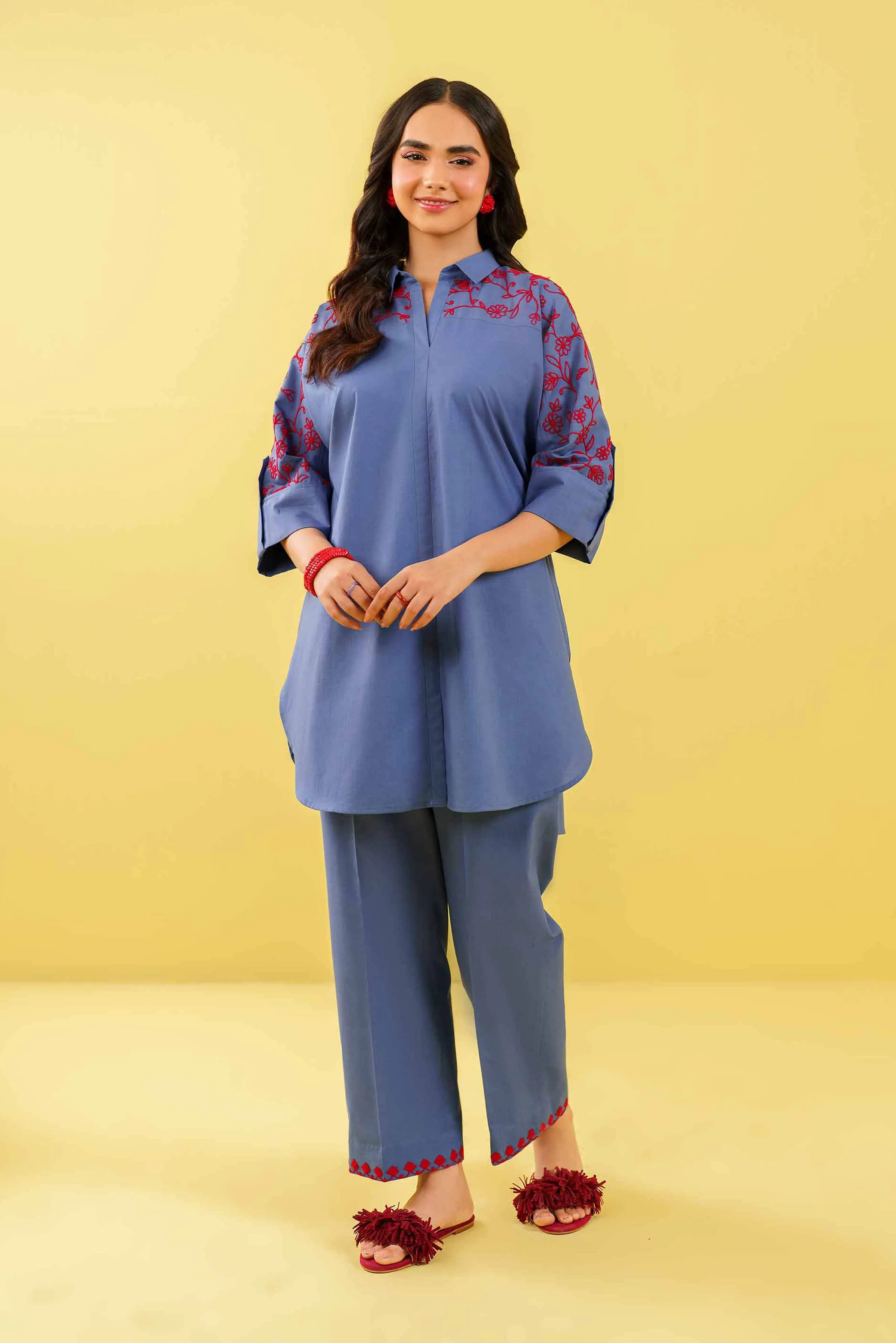 2 Piece - Embroidered Suit - AS24-59
