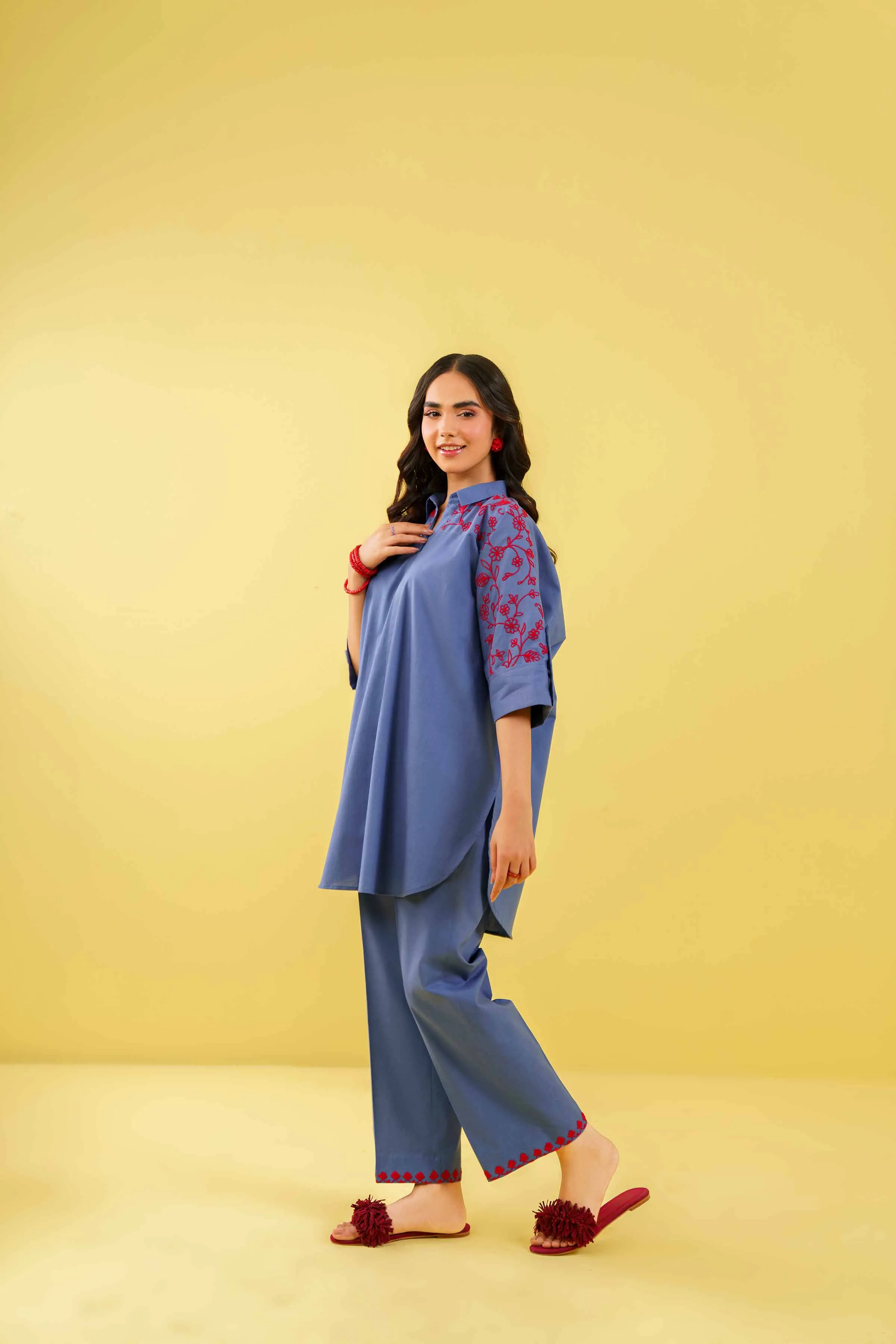 2 Piece - Embroidered Suit - AS24-59