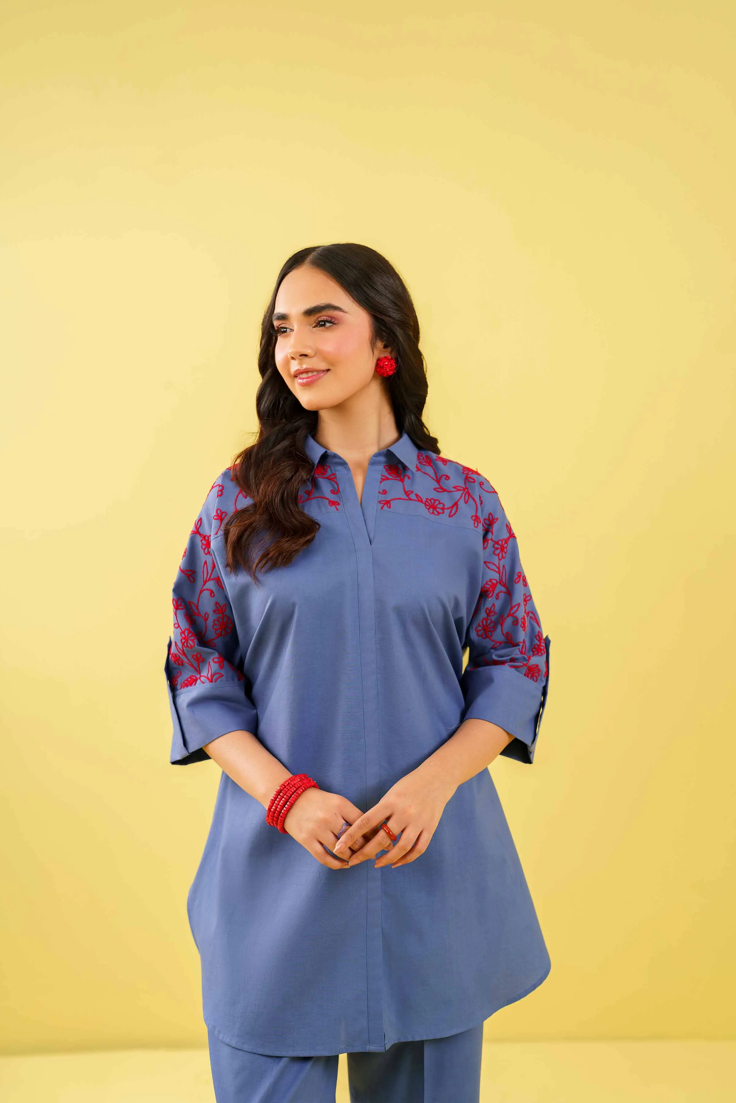 2 Piece - Embroidered Suit - AS24-59