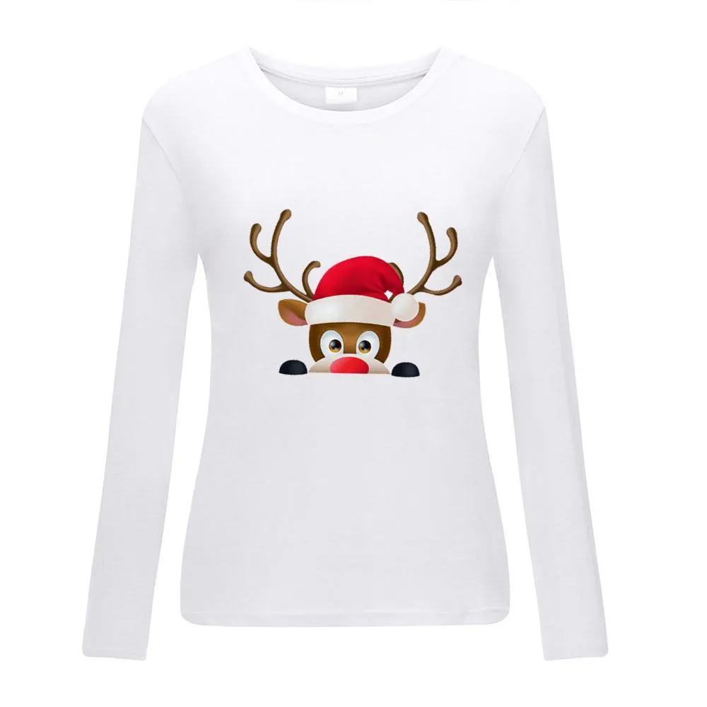 2020 Christmas Elk Print T-shirt plus size women's clothing