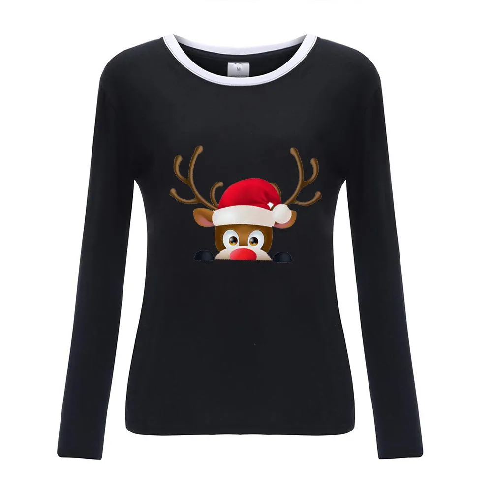 2020 Christmas Elk Print T-shirt plus size women's clothing