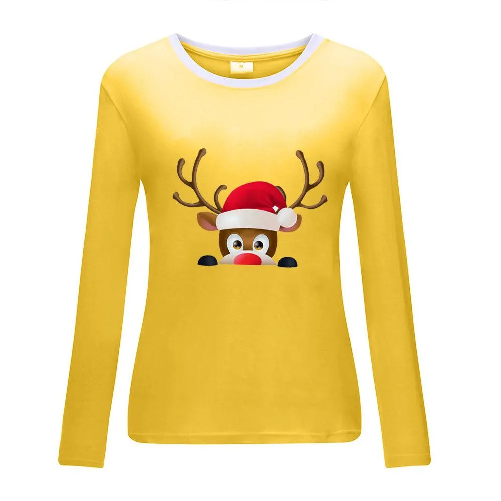 2020 Christmas Elk Print T-shirt plus size women's clothing