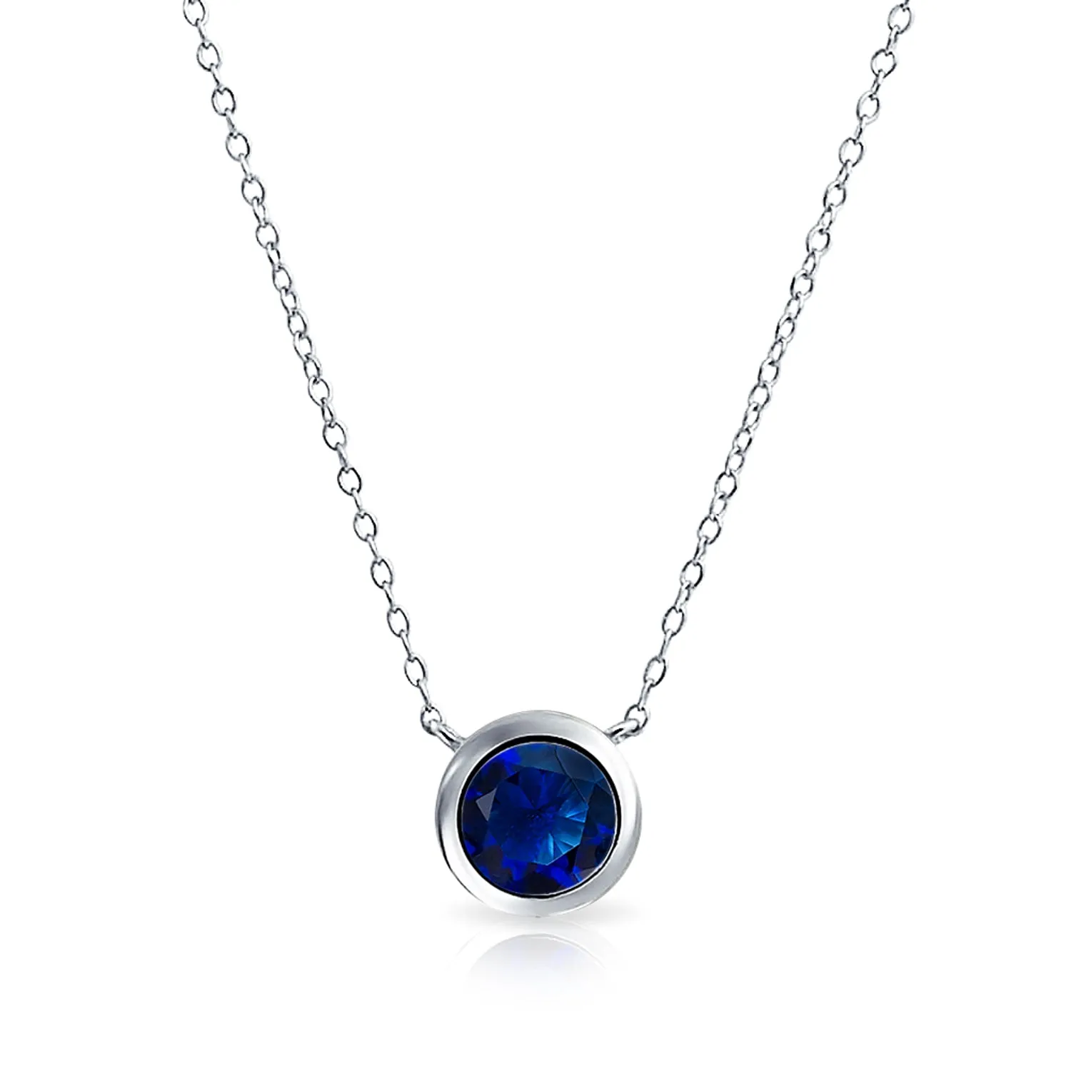 2CT Round AAA Color CZ Bezel Solitaire Pendant Earrings Jewelry Set