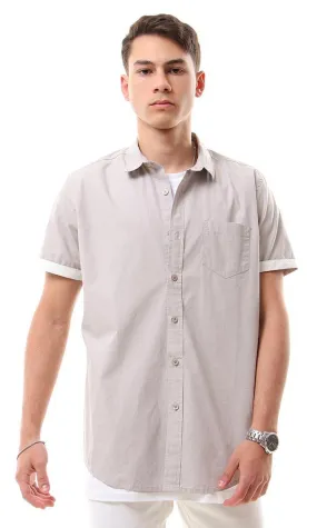 57236 Short Sleeves Buttons Down Grey Shirt