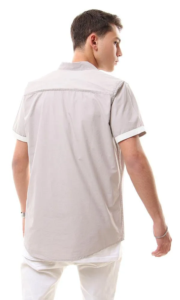 57236 Short Sleeves Buttons Down Grey Shirt