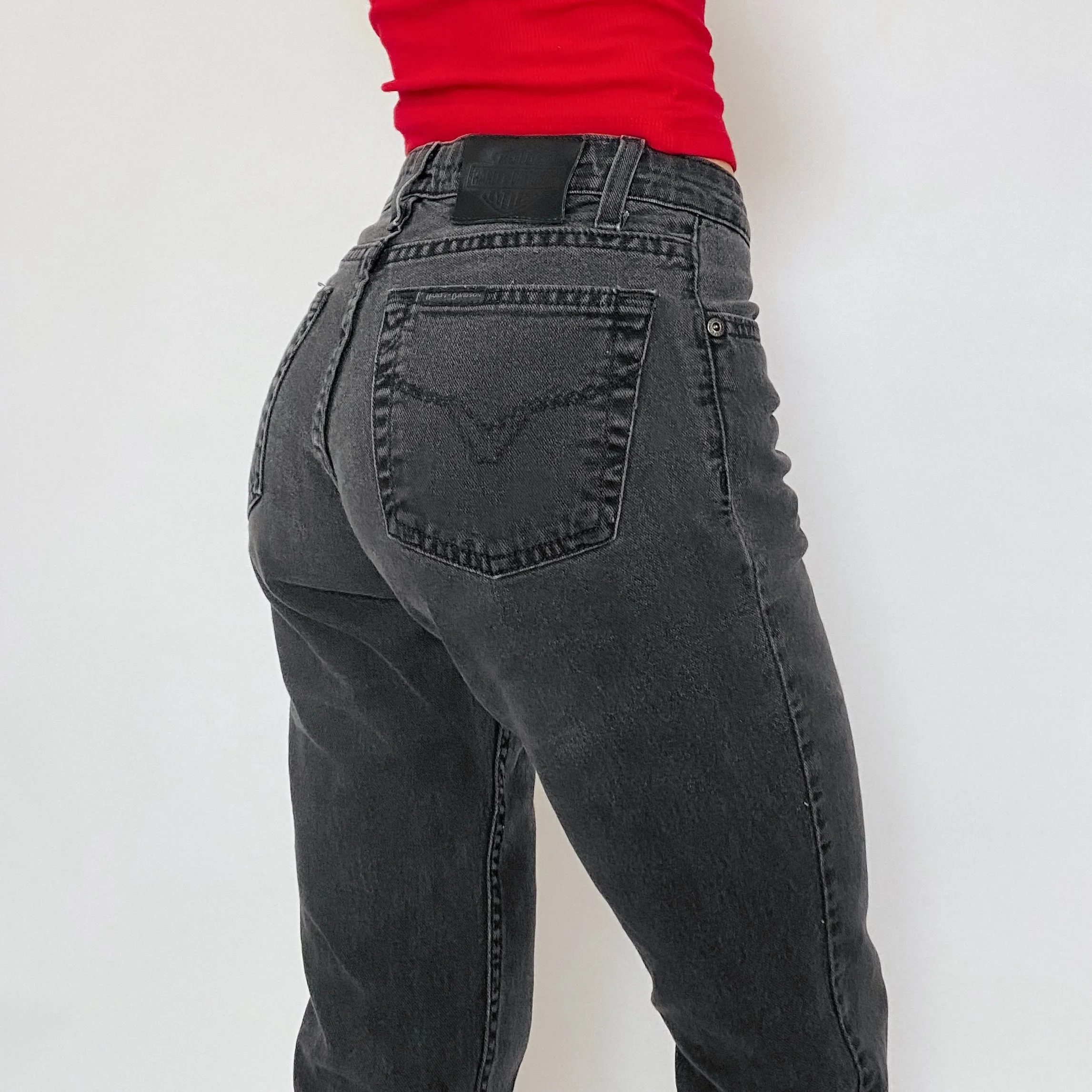 90's harley davidson gray jeans - size 0