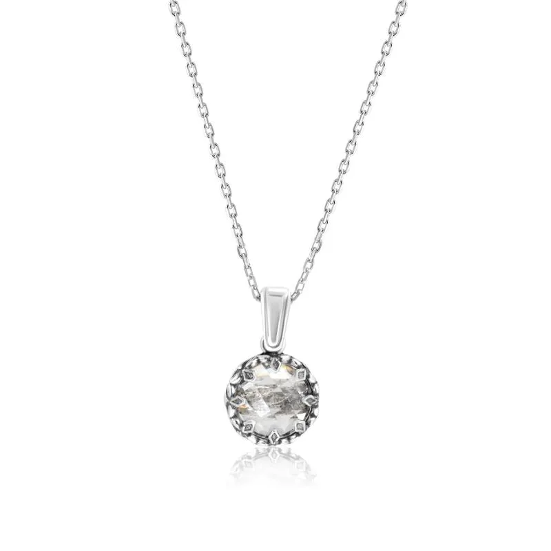 925 Silver Pendant Inlaid with white Cubic zirconia