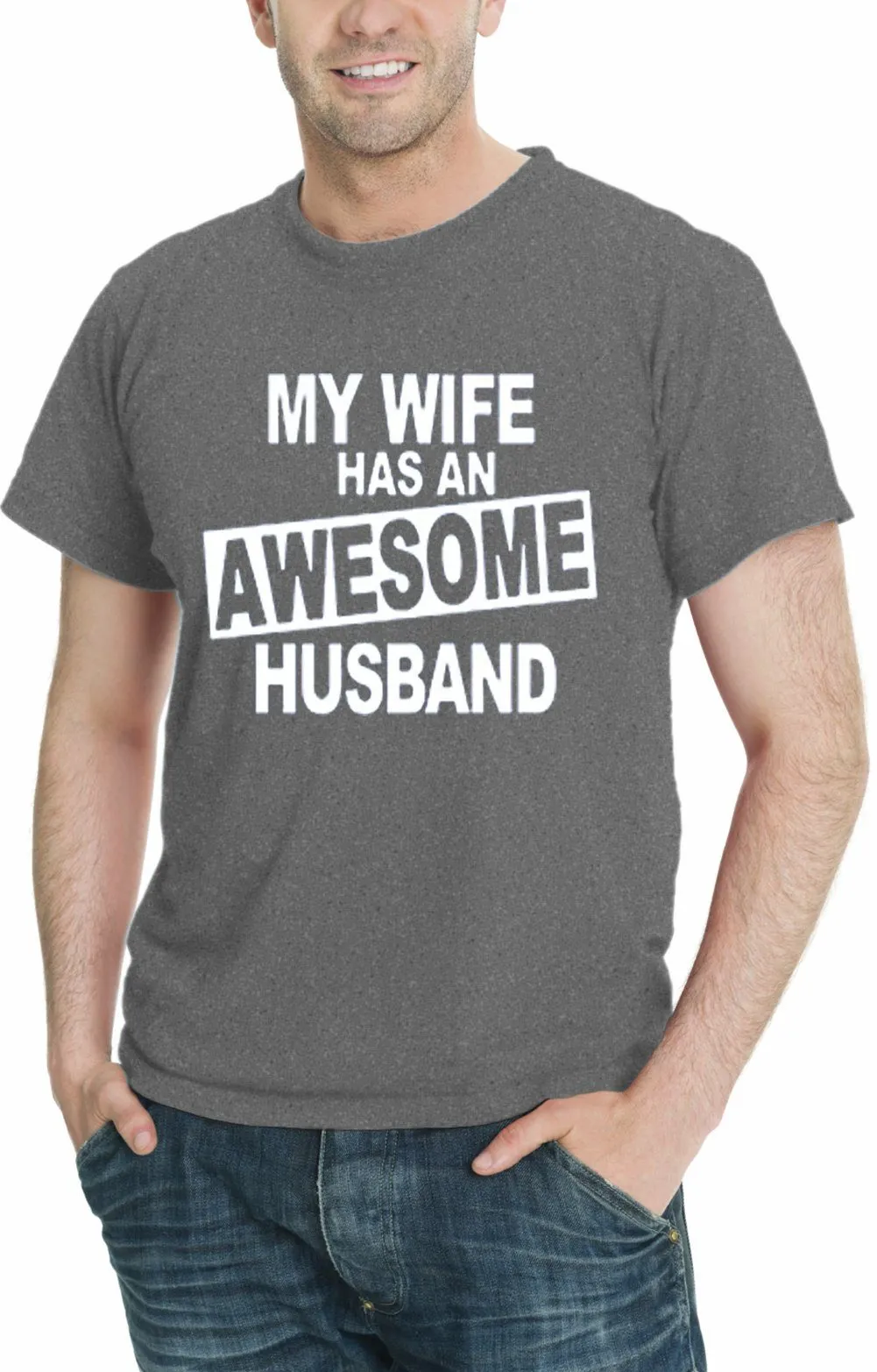 AFONiE Awesome Husband Men Graphic T-Shirt