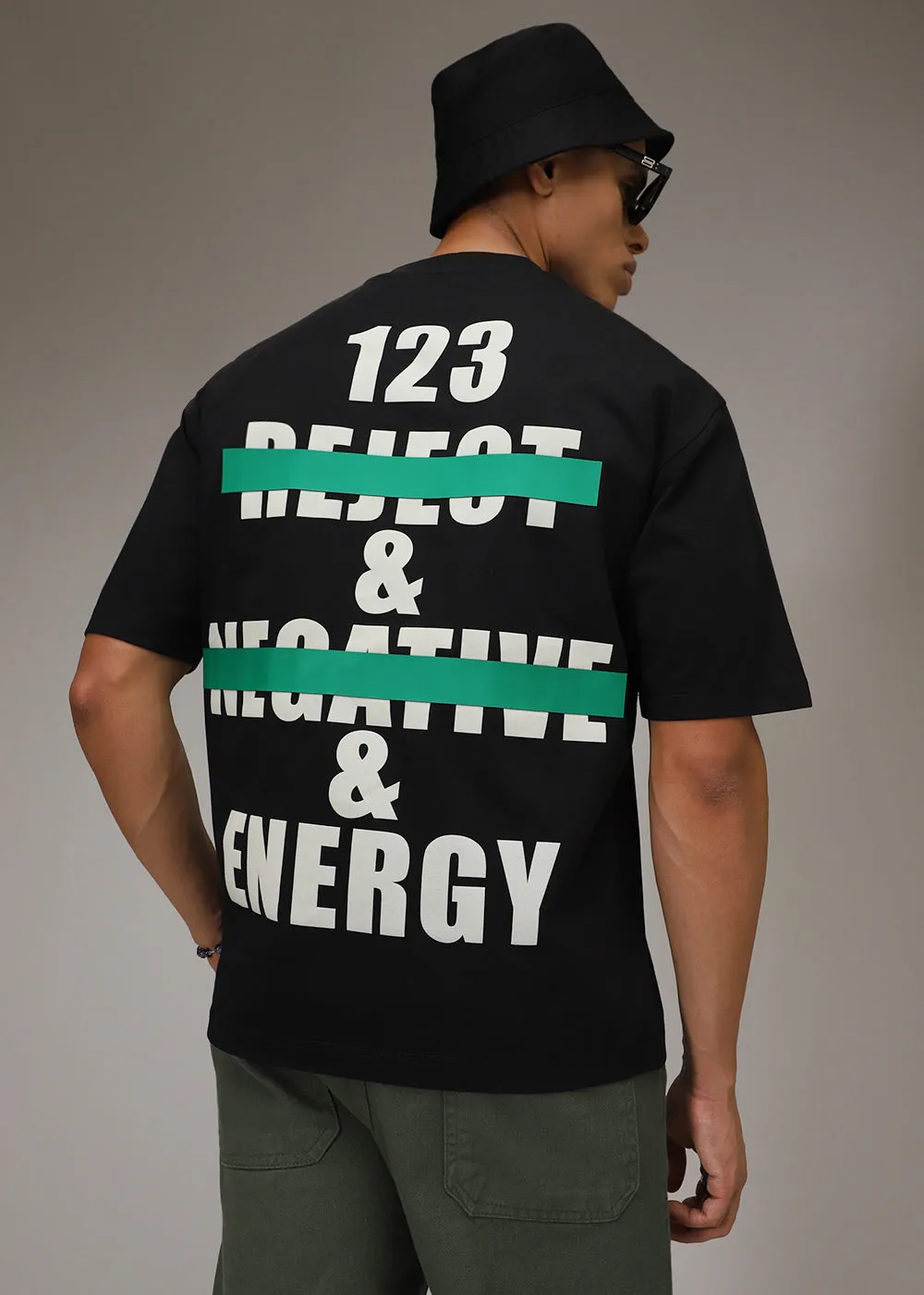 Black Printed Oversized T-shirt
