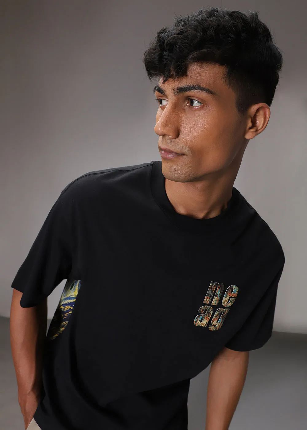 Bloomage Black Oversized T-shirt
