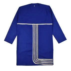 Blue Men's Set With White & Gold Stripes