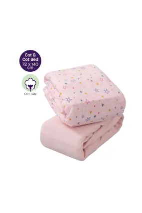 Clevamama Jersey Cot Bed Fitted Sheet 2pk