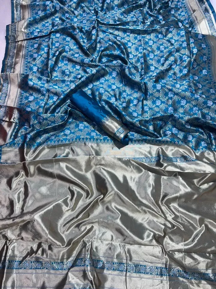 Designer Banarasi Soft Silk Saree With Blouse
