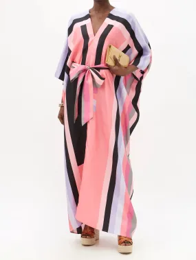 Elegant Silk Crepe Kaftan, Beach Wear Stylist Caftan For Women's