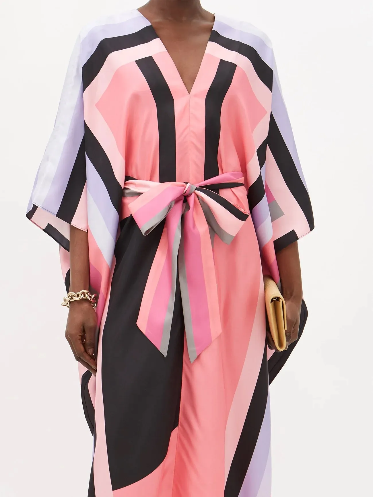 Elegant Silk Crepe Kaftan, Beach Wear Stylist Caftan For Women's