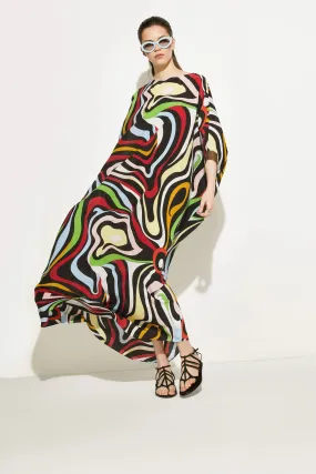 Elegant Silk Crepe Kaftan – Lightweight and Perfect Caftan For Women's