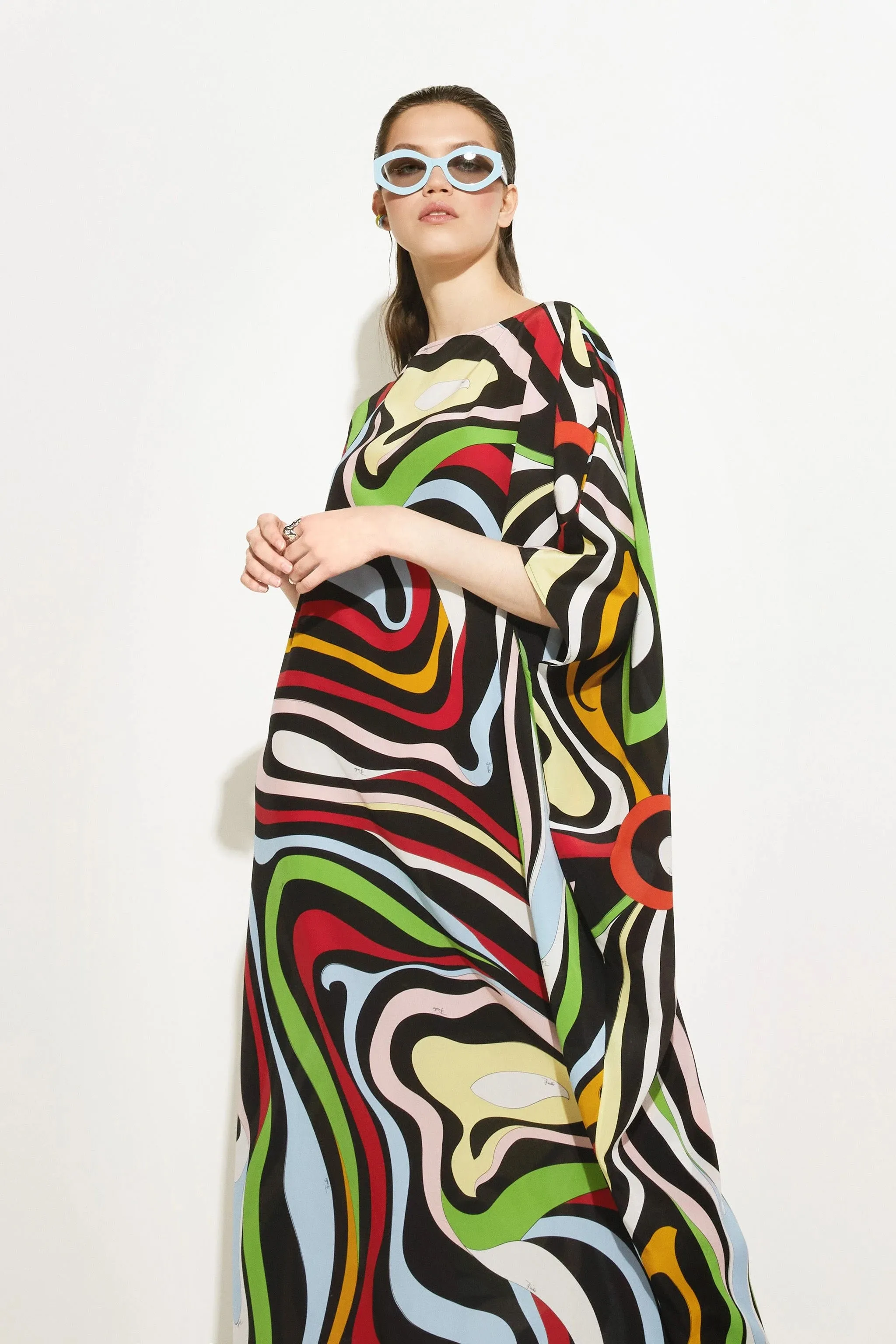 Elegant Silk Crepe Kaftan – Lightweight and Perfect Caftan For Women's