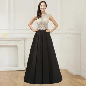 Evening Dresses Beading Bodice Floor Length Prom Dresses