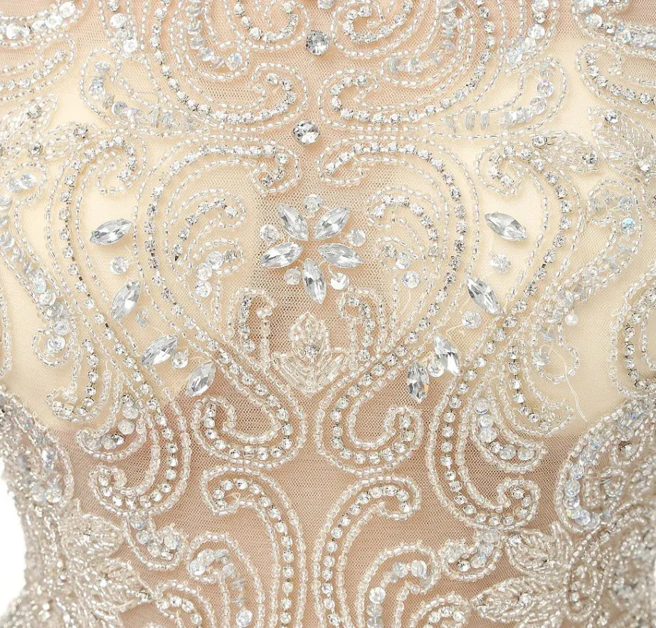 Evening Dresses Beading Bodice Floor Length Prom Dresses