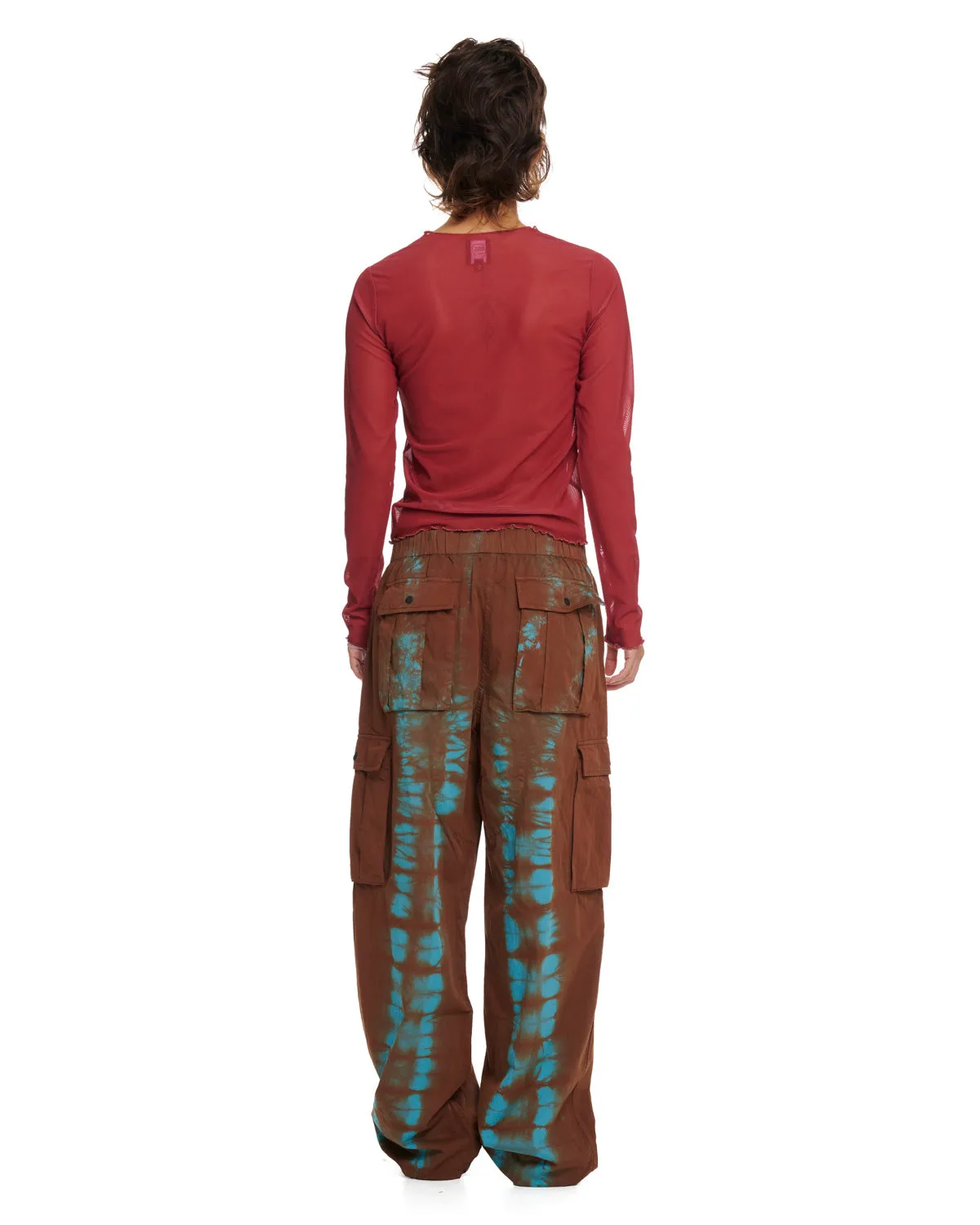 Gaspar Butterflies Mesh Top - Burgundy