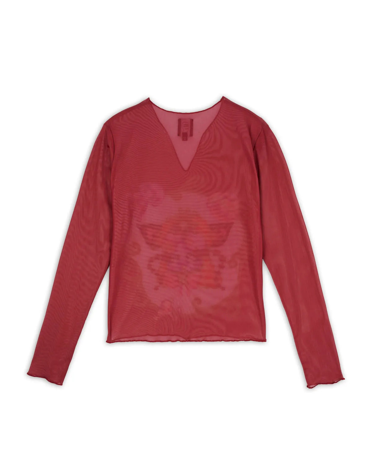 Gaspar Butterflies Mesh Top - Burgundy