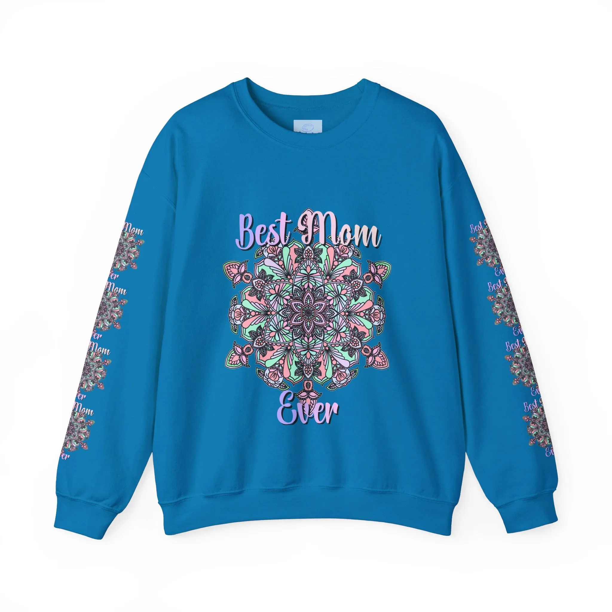 Handmade Mandala Design Sweatshirt - Best Mom Ever