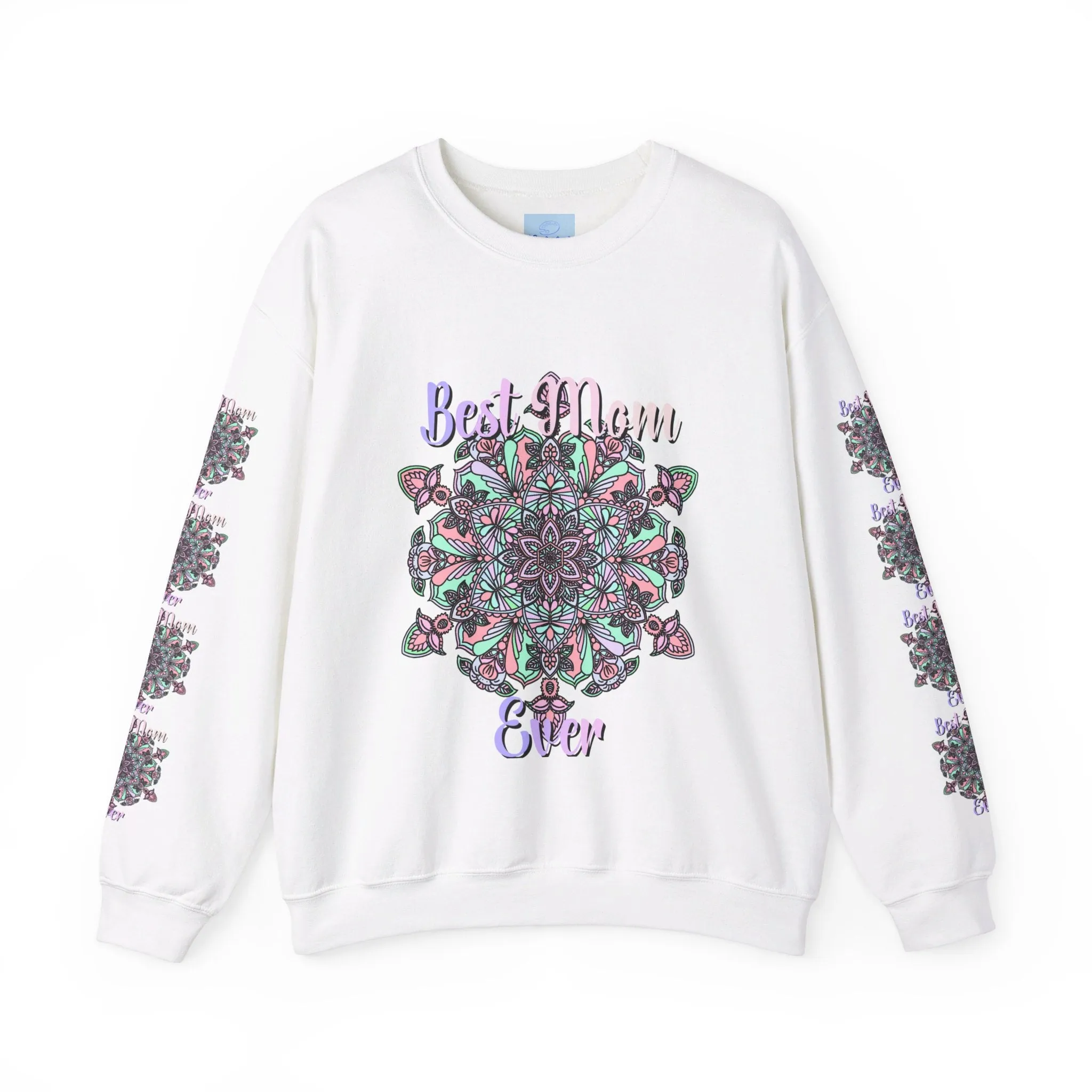 Handmade Mandala Design Sweatshirt - Best Mom Ever