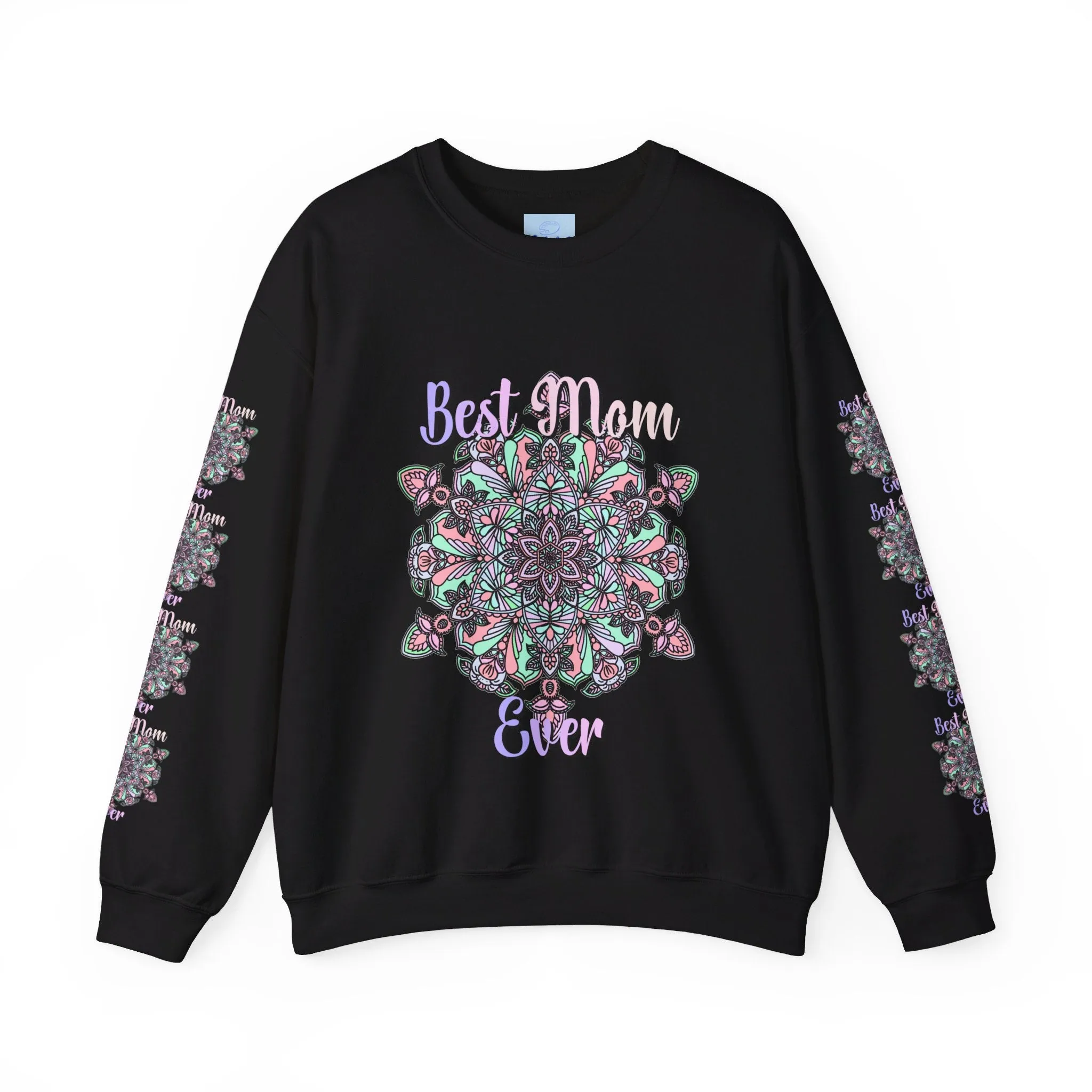 Handmade Mandala Design Sweatshirt - Best Mom Ever