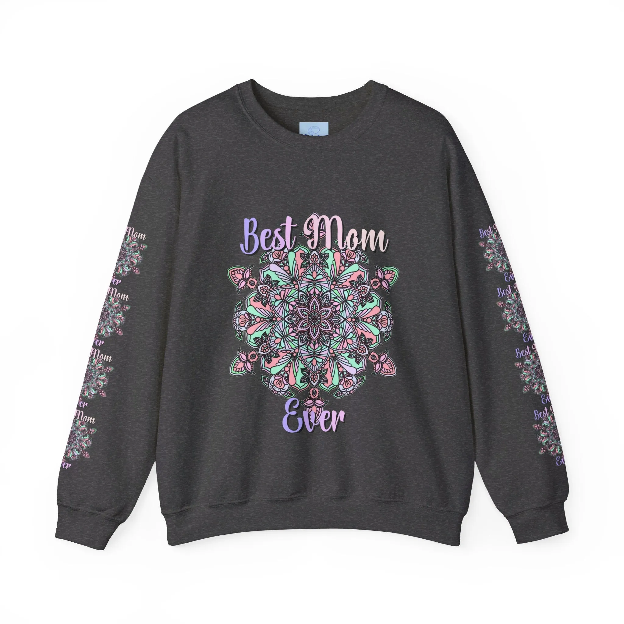 Handmade Mandala Design Sweatshirt - Best Mom Ever