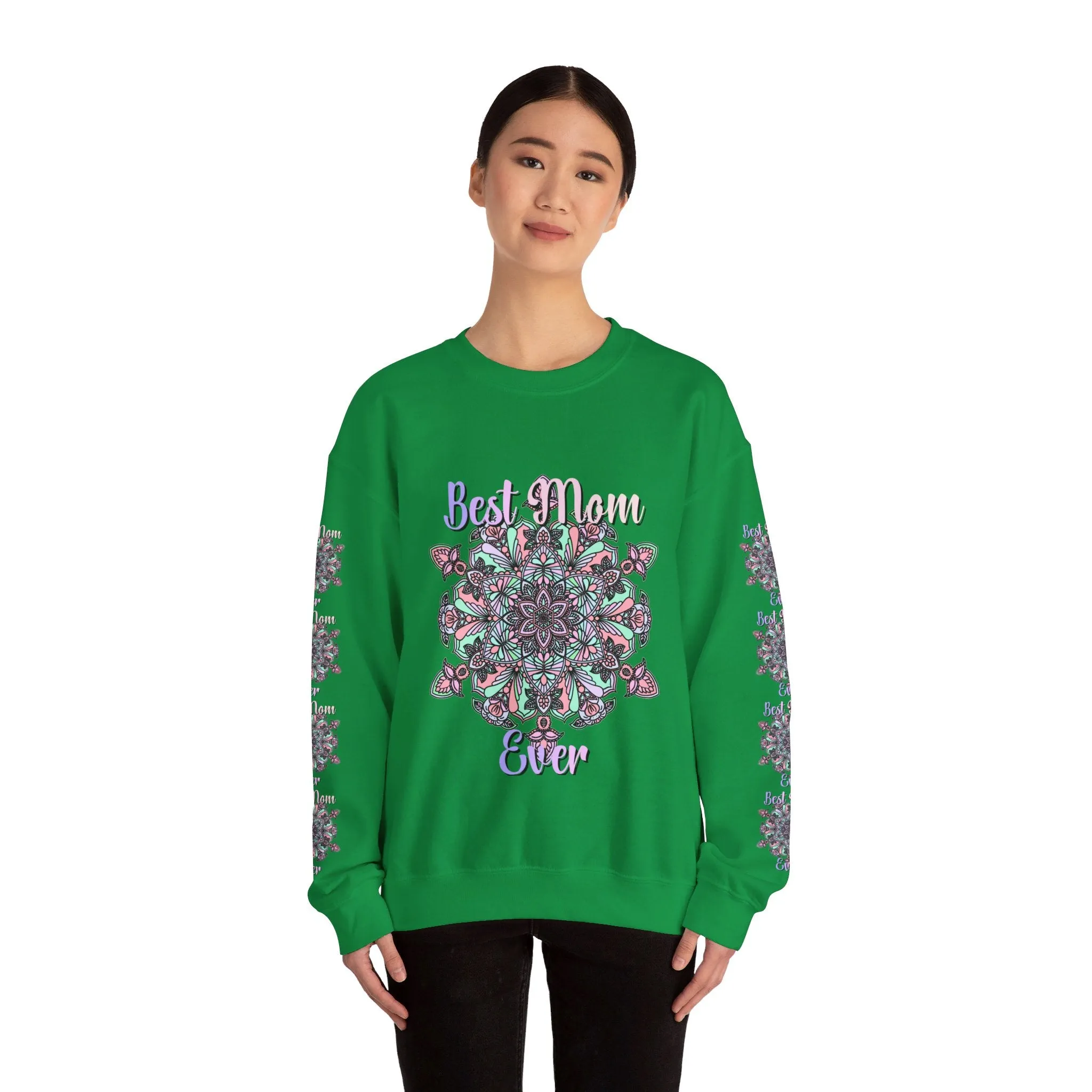 Handmade Mandala Design Sweatshirt - Best Mom Ever