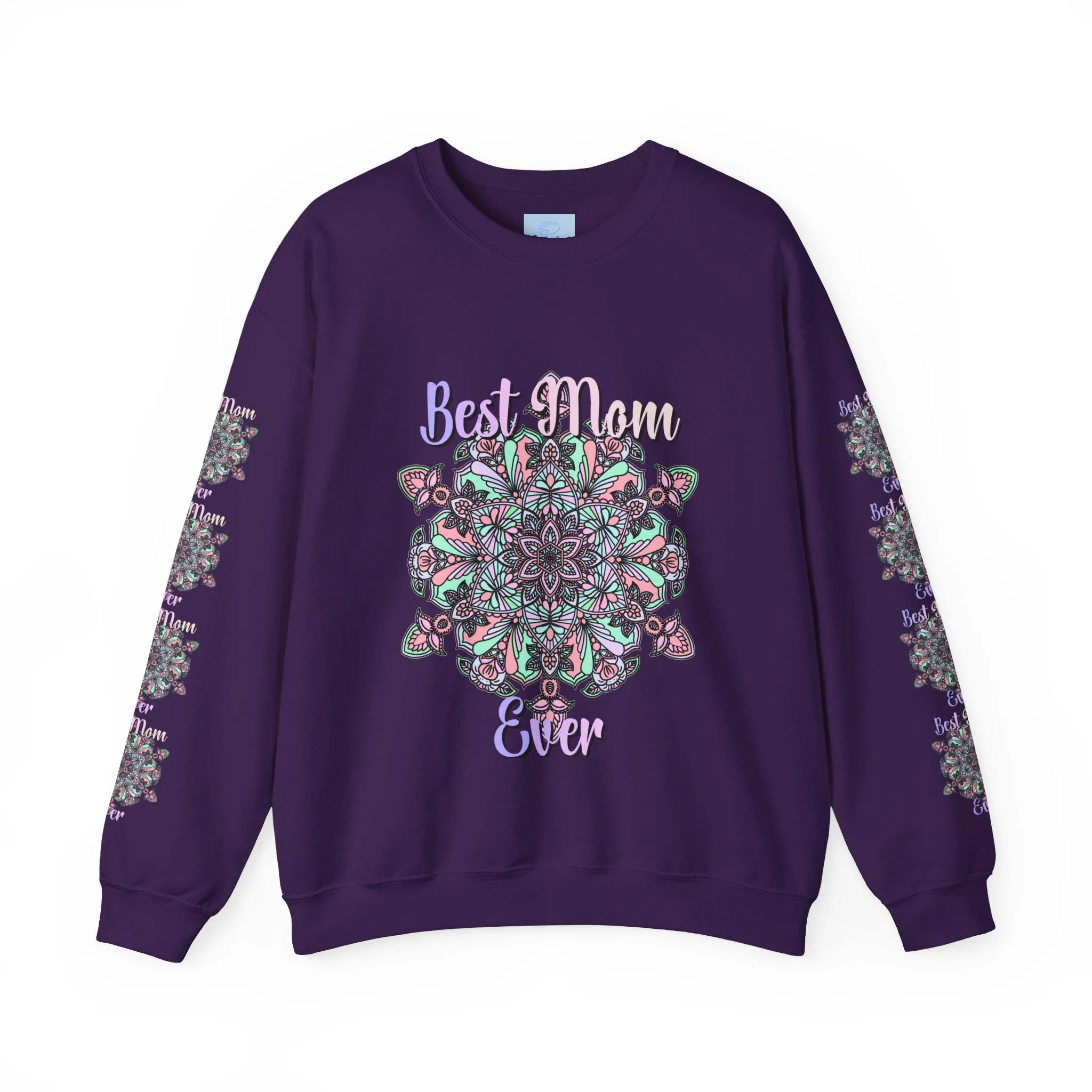 Handmade Mandala Design Sweatshirt - Best Mom Ever