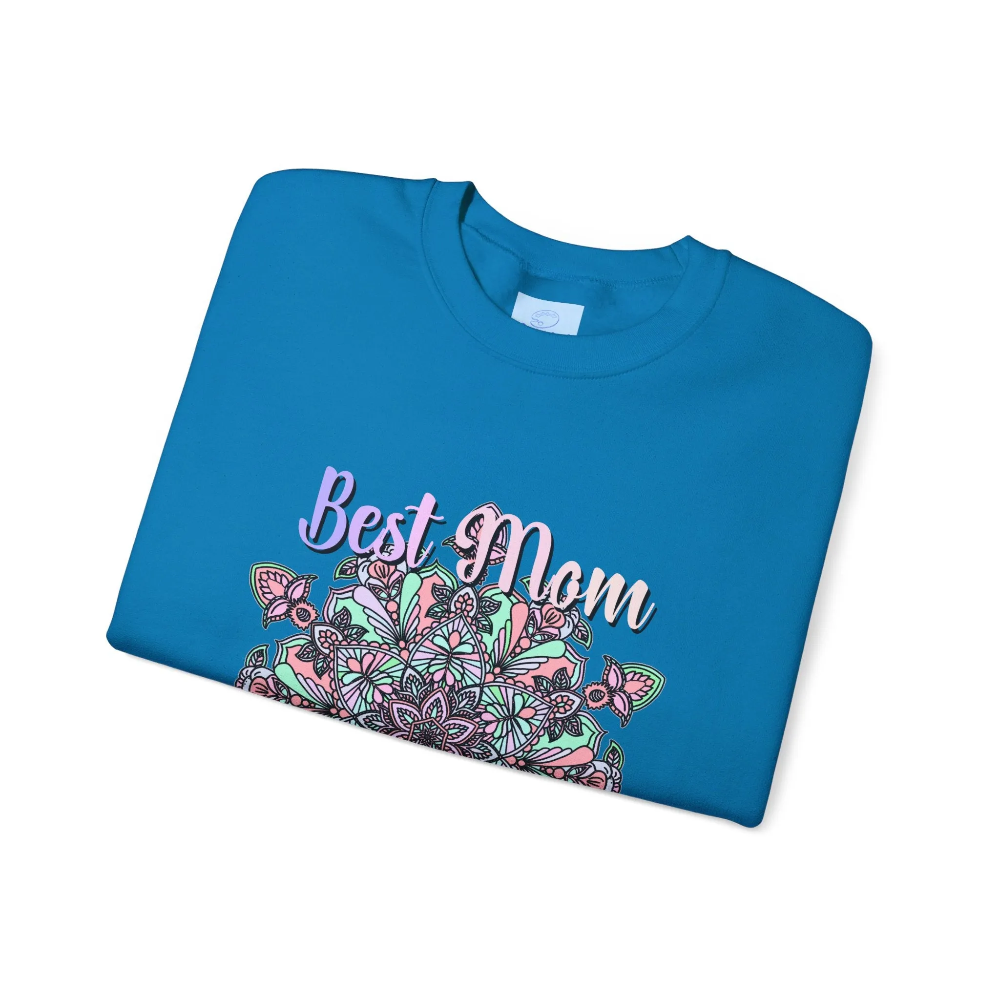 Handmade Mandala Design Sweatshirt - Best Mom Ever