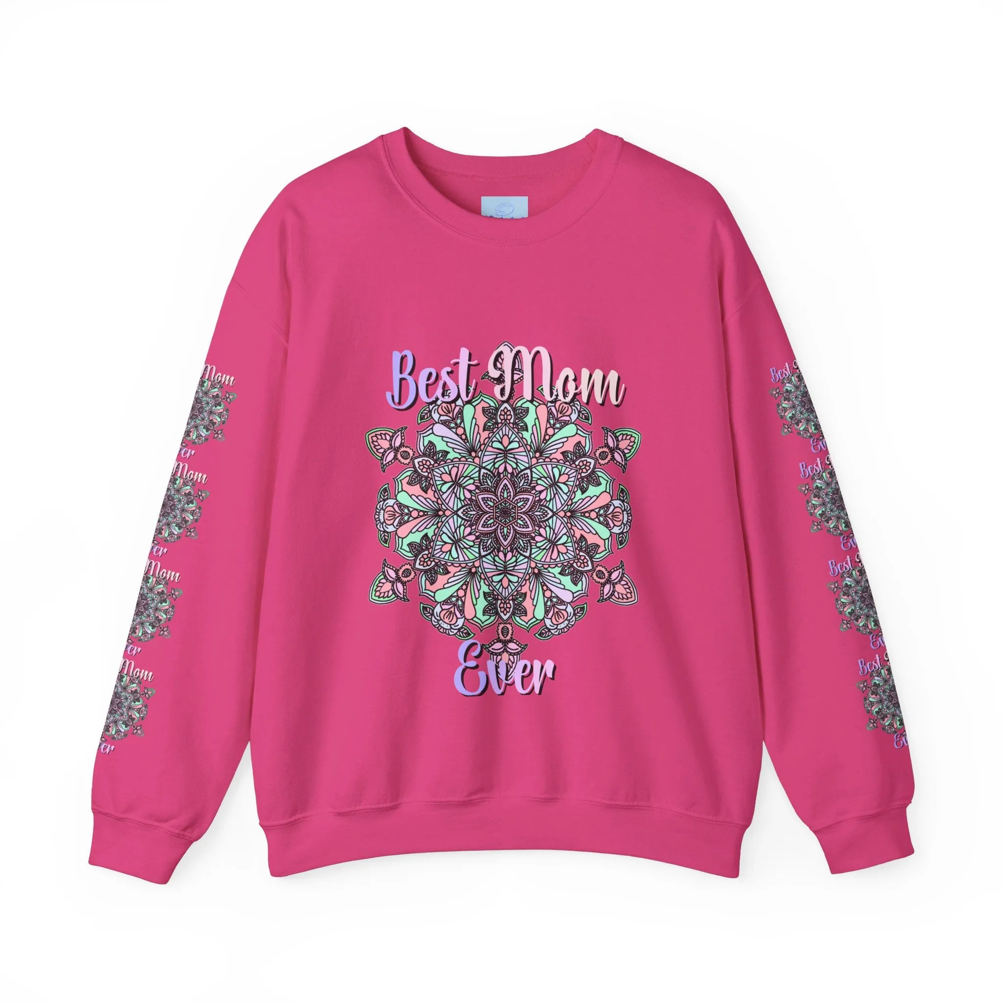 Handmade Mandala Design Sweatshirt - Best Mom Ever