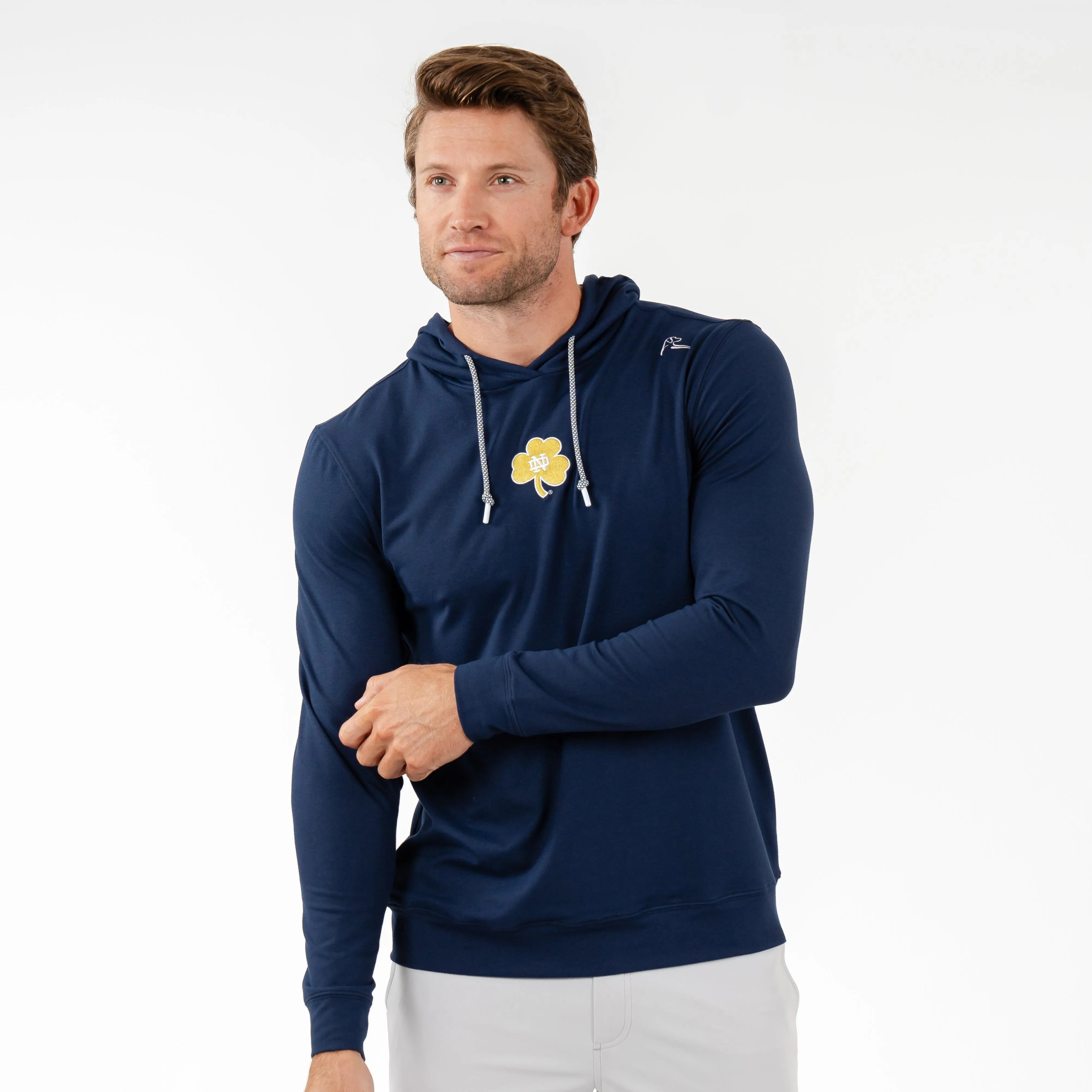 Notre Dame Hesi Collegiate Hoodie in Solid Indigo Blue