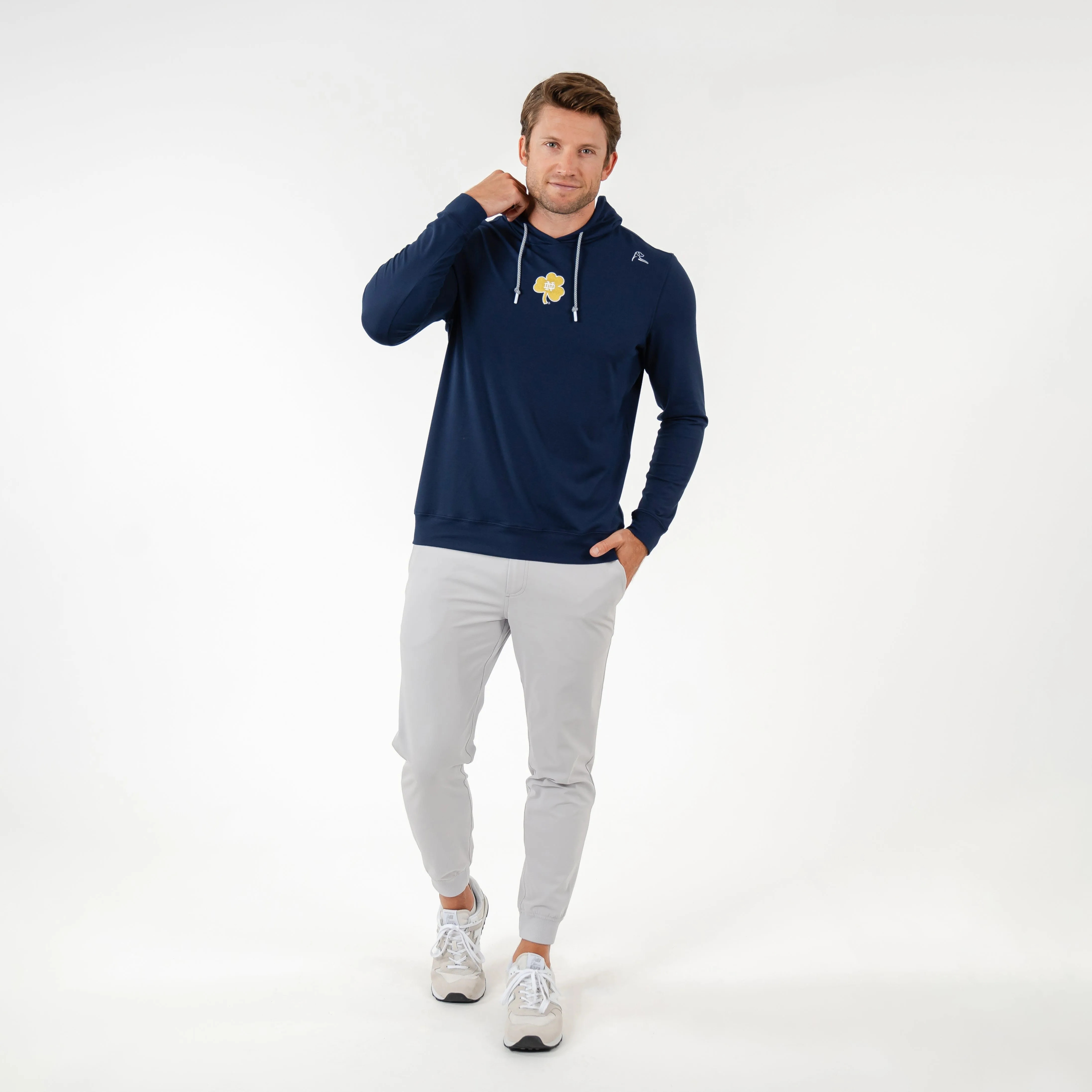 Notre Dame Hesi Collegiate Hoodie in Solid Indigo Blue