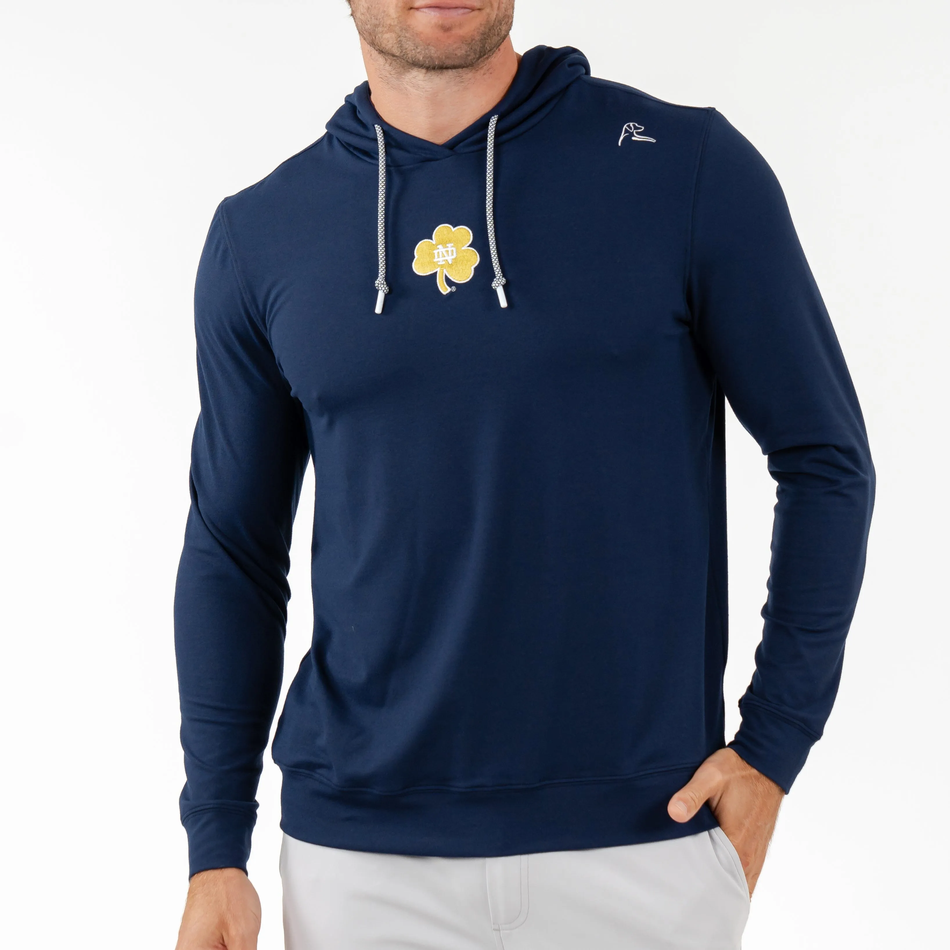 Notre Dame Hesi Collegiate Hoodie in Solid Indigo Blue