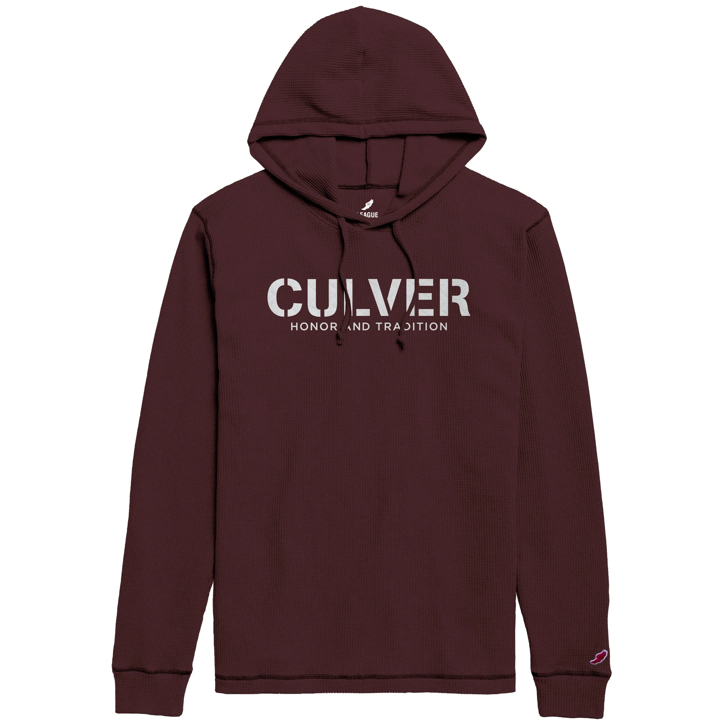 Honor & Tradition Waffle Pullover Hood - Maroon