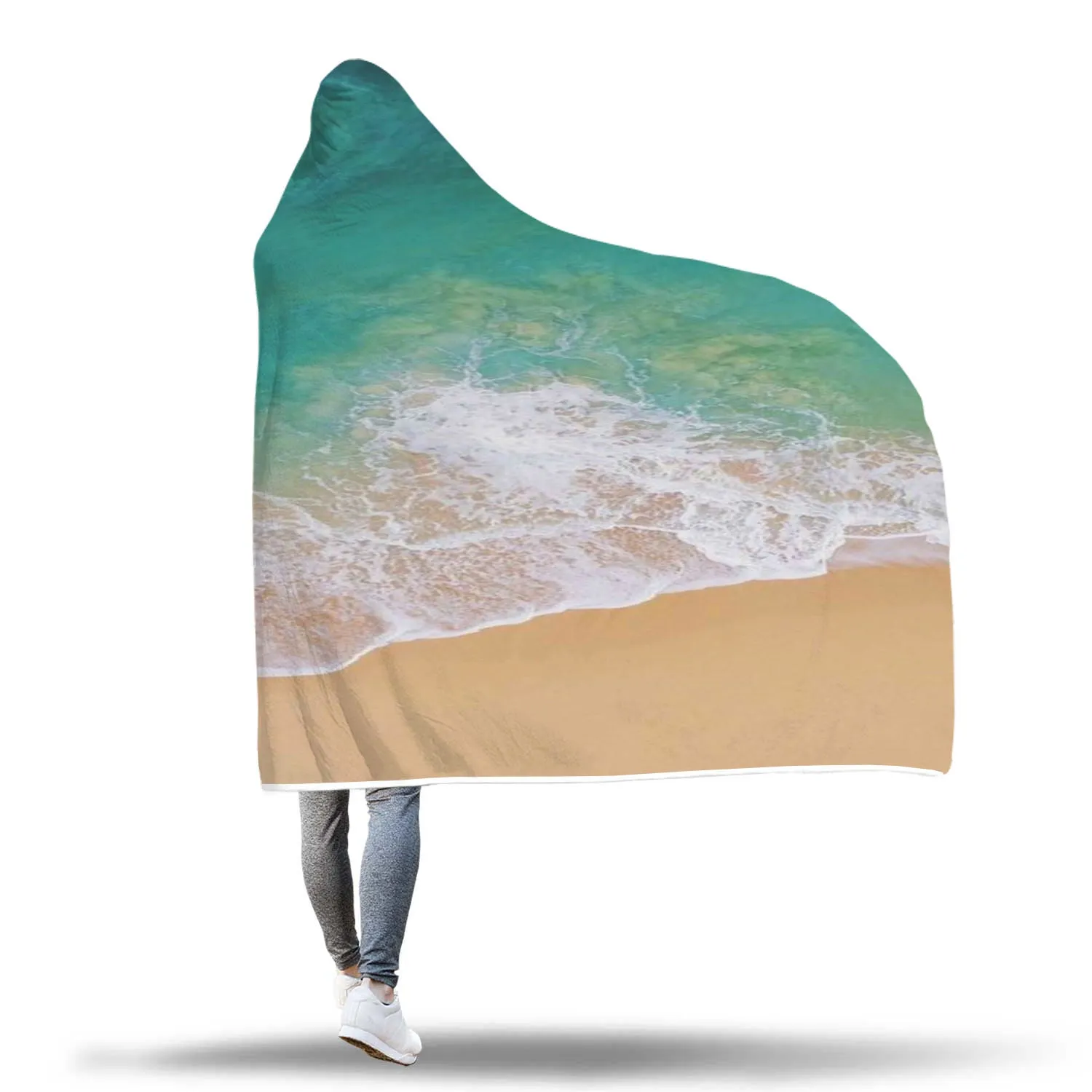 hooded blanket the kiss between the sea and the beach