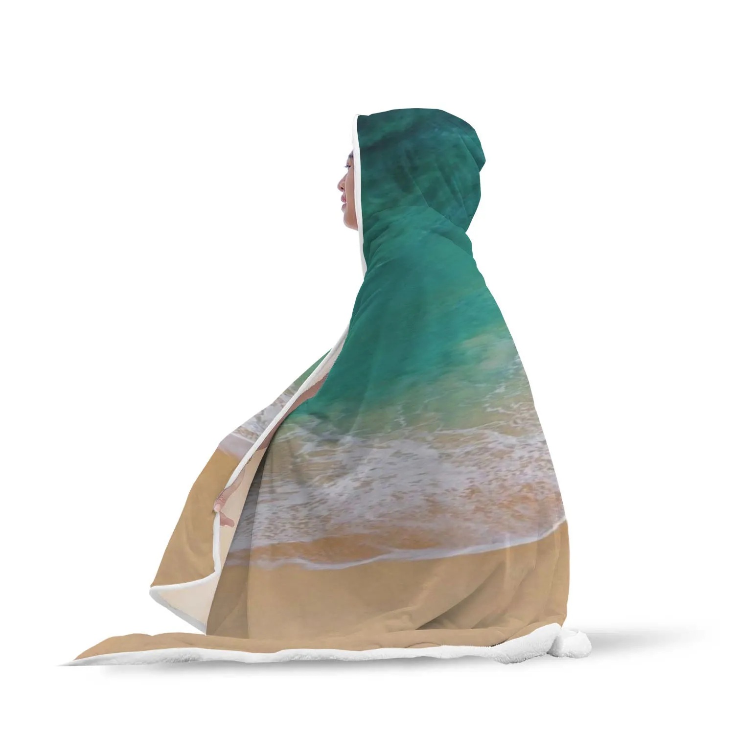 hooded blanket the kiss between the sea and the beach