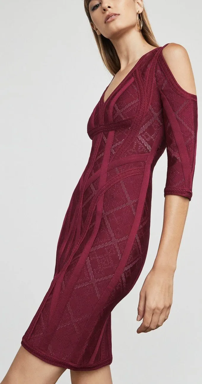'Josephine' Pointelle with Chevron Bandage Dress