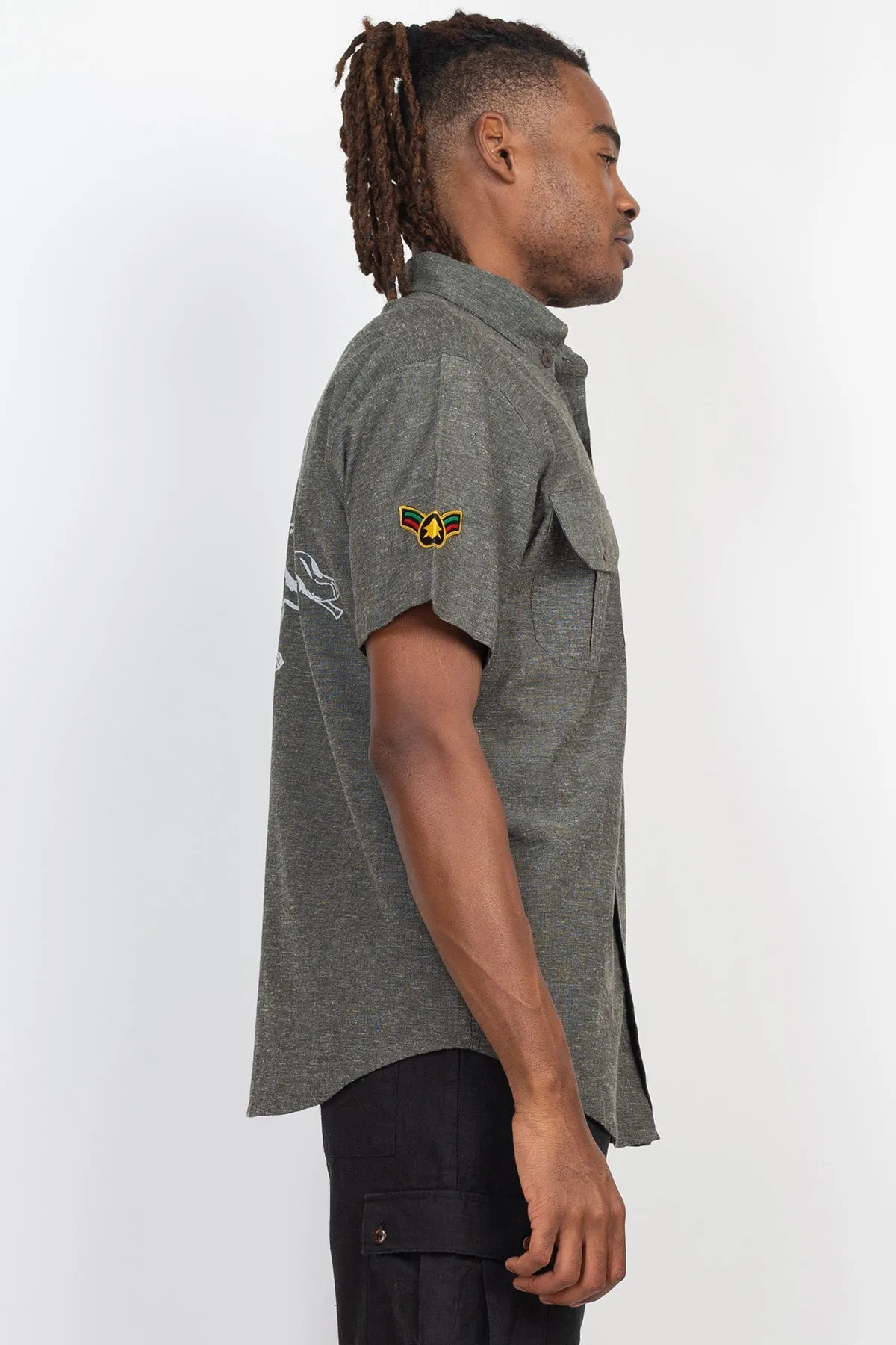 Lion Of Judah Hemp Cotton  Button Down Shirt