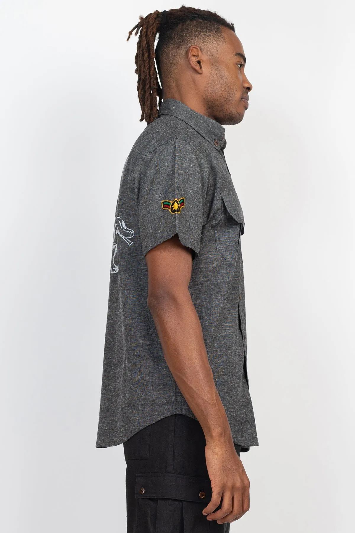 Lion Of Judah Hemp Cotton  Button Down Shirt