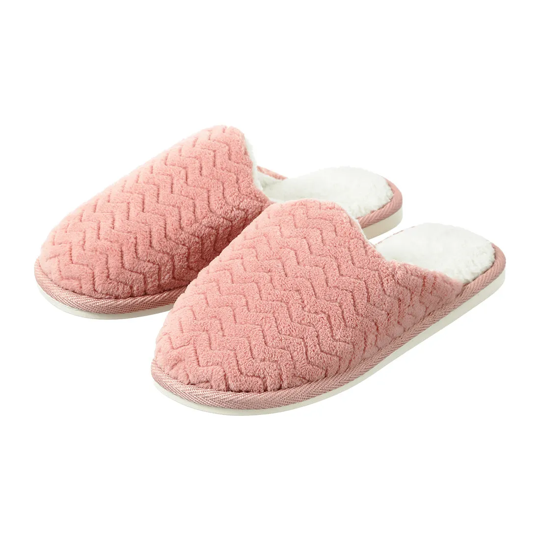 MINISO Wavy Cotton Slippers for Women(Pink,37-38)