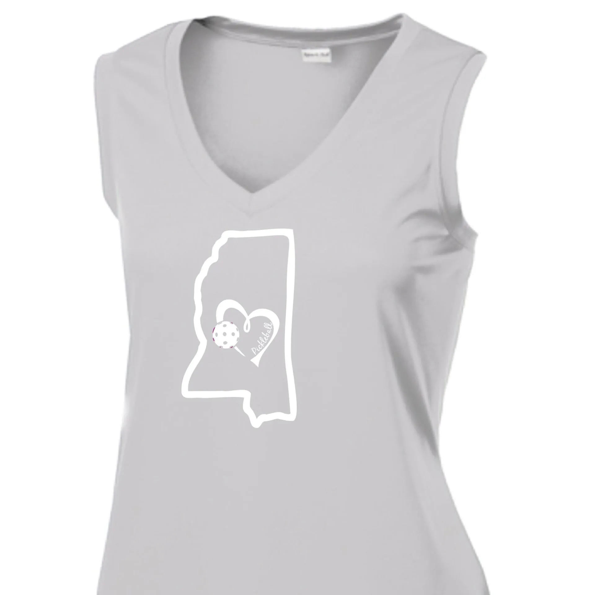 Mississippi State With Pickleball Love | Women’s Sleeveless Athletic Shirt | 100% Polyester
