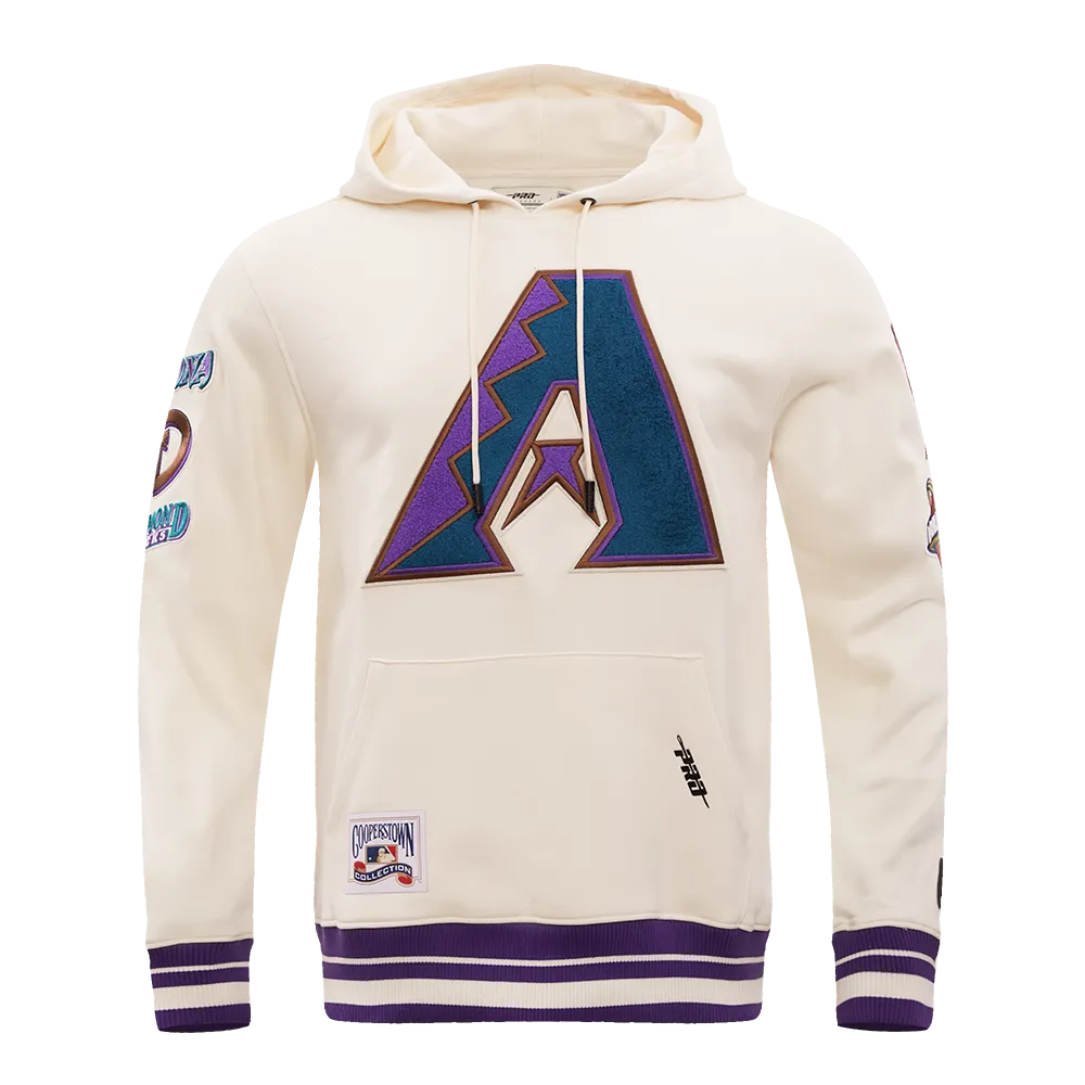 MLB ARIZONA DIAMONDBACKS RETRO CLASSIC MEN'S PO HOODIE (EGGSHELL/ PURPLE)