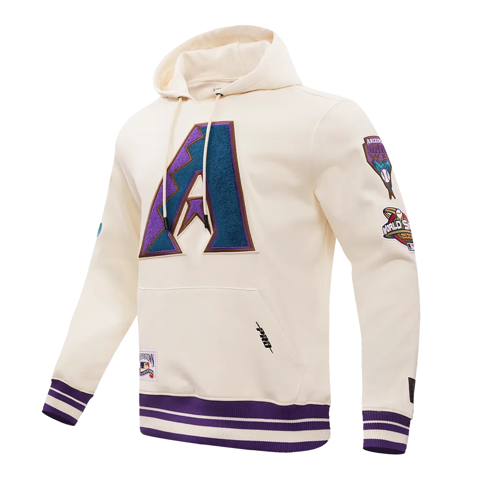 MLB ARIZONA DIAMONDBACKS RETRO CLASSIC MEN'S PO HOODIE (EGGSHELL/ PURPLE)