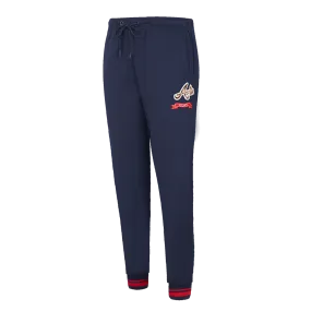MLB ATLANTA BRAVES PRO PREP WOMEN'S RIB FLC SWEATPANT (MIDNIGHT NAVY/RED/MIDNIGHT NAVY)
