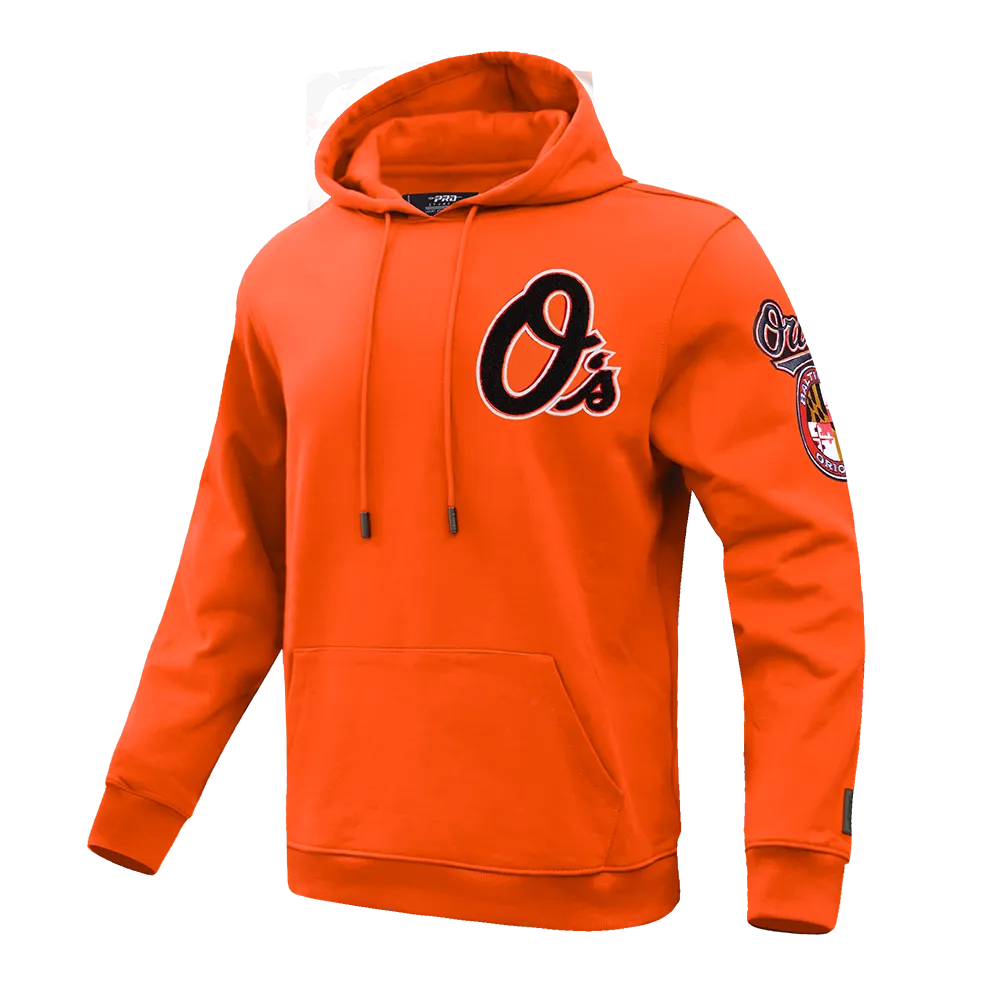 MLB BALTIMORE ORIOLES CLASSIC CHENILLE MEN'S PO HOODIE (ORANGE)